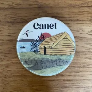 Magnet illustré étang de Canet et village des pêcheurs réalisé par Caroline Duboc