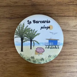Magnet illustré plage du Barcarès en Méditerranée réalisé par Caroline Duboc