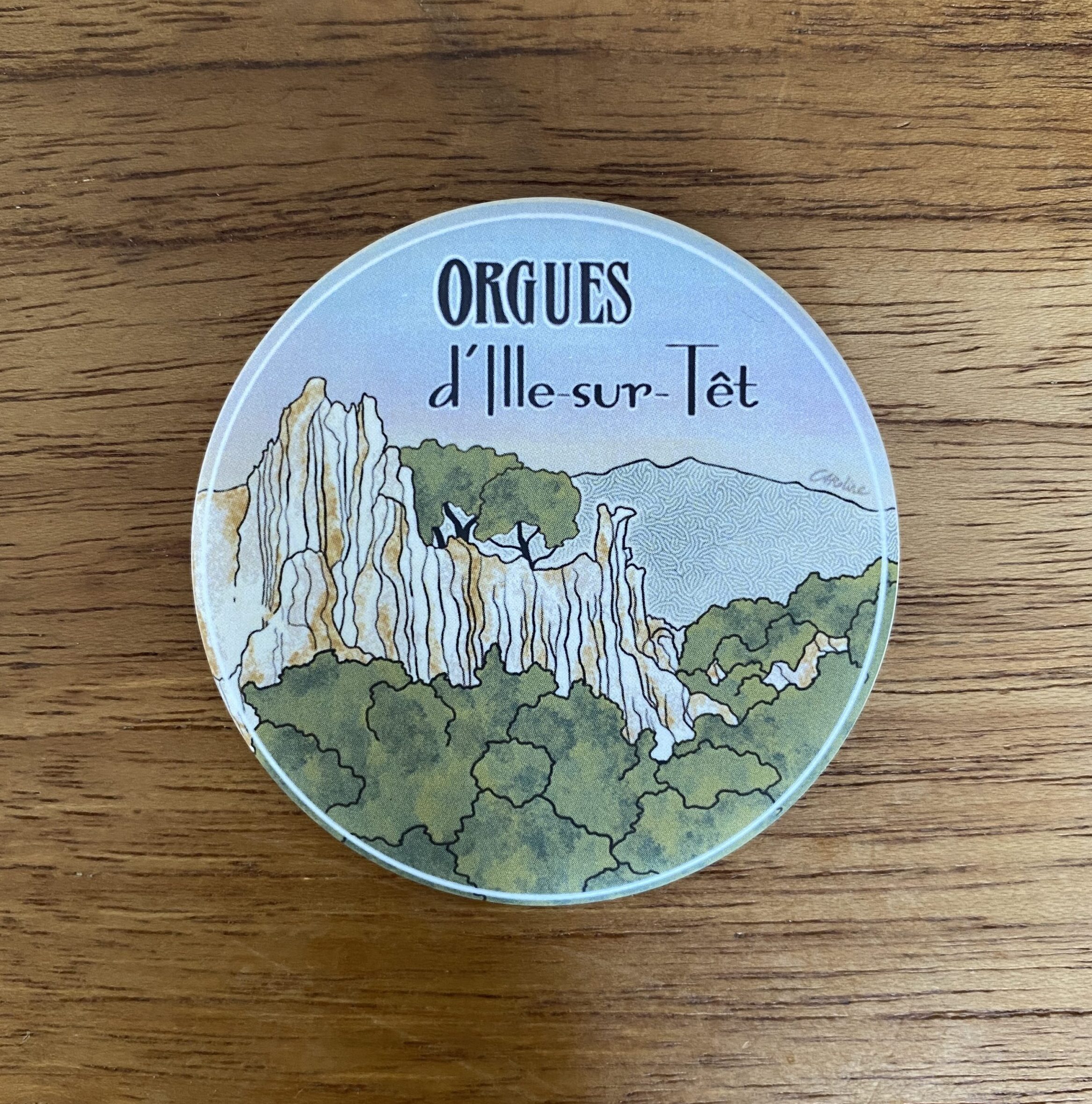 Magnet illustré Orgues d'Ille-sur-Têt formations rocheuses du Pays Catalan par Caroline Duboc